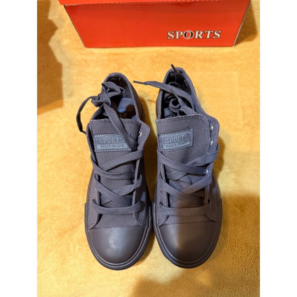 Look-A-Like Converse or Vans Dark Gray Sneakers Size 8 – New in Box